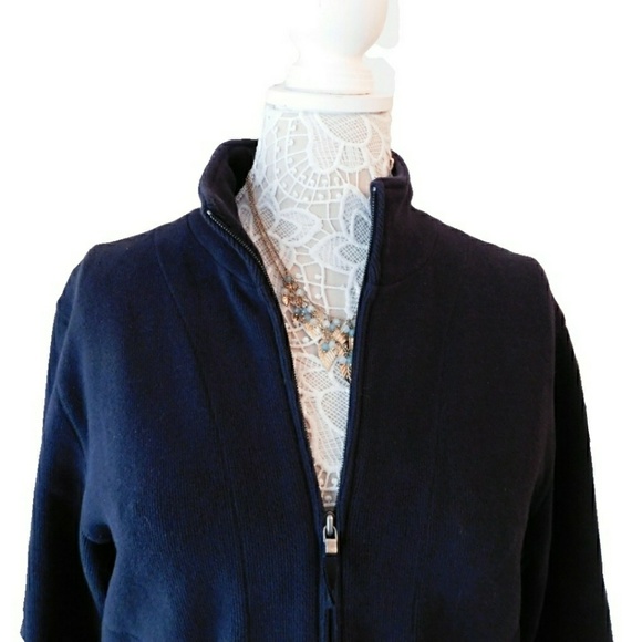 AMBER SUN WOMANS BLACK COTTON HALF ZIP - Picture 3 of 4